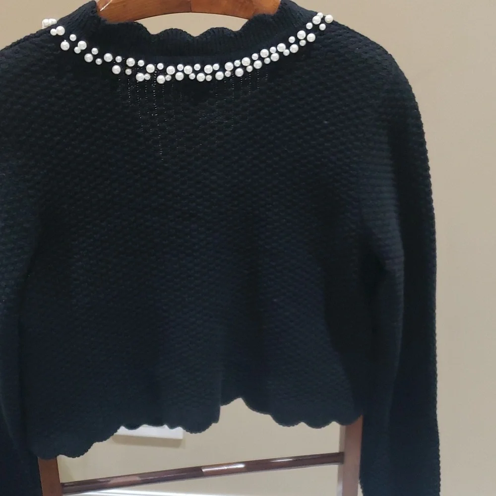 Nwt medium House of Harlow black sweater with pearls - Picture 11 of 15